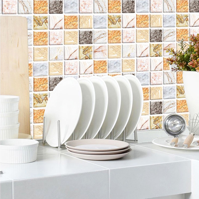 Miếng dán tường giả gạch ngói 3D Mosaic trang trí nhà cửa tiện dụng
