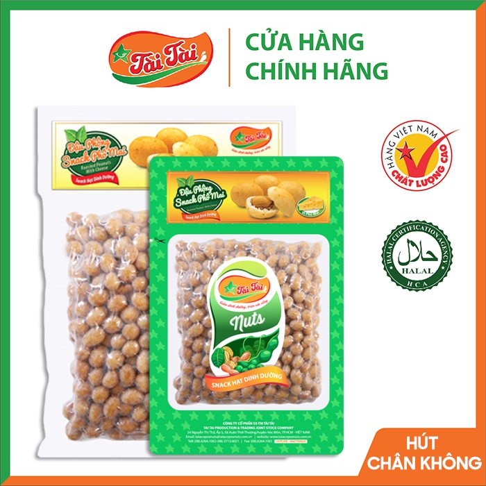 Đậu phộng vị phô mai Tài Tài gói hút chân không 150g - 350g