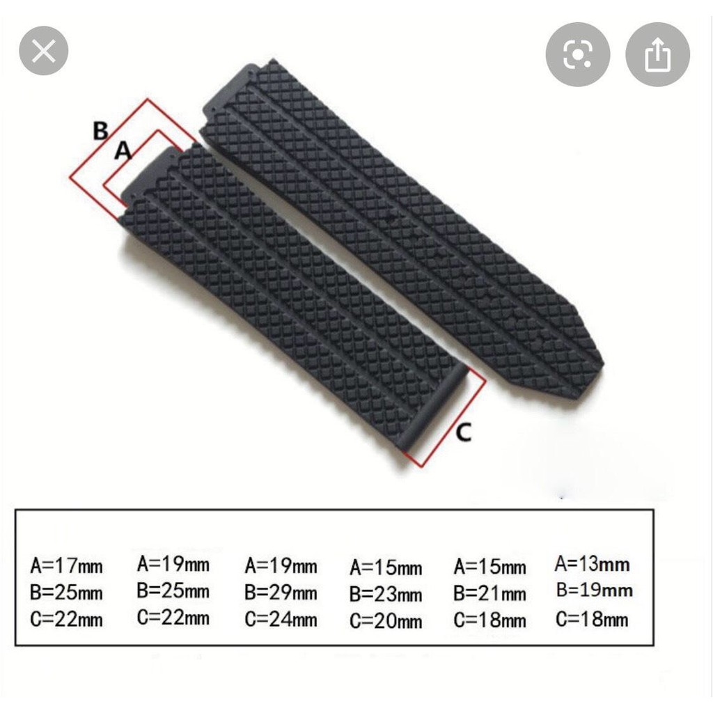 GIÁ ĐỘC NHẤT Dây đồng hồ cao cấp Hublot nam size 42 - lót da vân cá sấu đen size  19 x 25 x 22mm