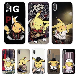 Ốp điện thoại TPU Silicone mềm hình Pikachu đáng yêu cho iPhone X 6 6s 6Plus 6s Plus 7 7Plus 8 8Plus 5 5s SE