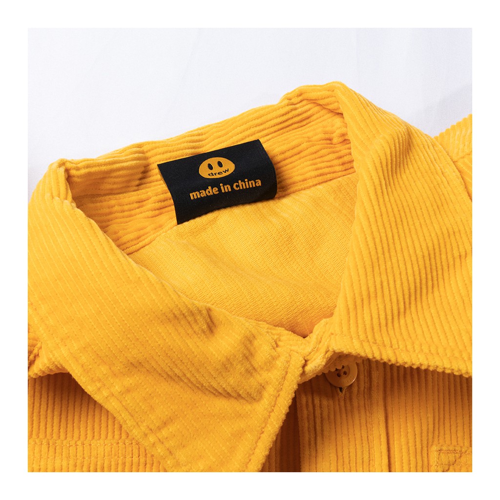 ⚡️[BEST QUALITY] -  Áo sơ mi Justin Bieber DREW HOUSE SS CORDUROY SHIRT - YELLOW Mirror Quality, áo sơ mi drew house