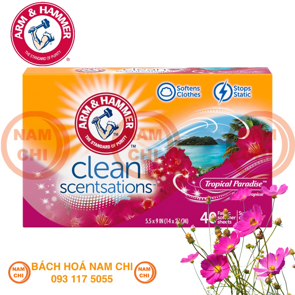 [HỘP 40 TỜ] Giấy Thơm ARM &amp; HAMMER Clean Scentsations - Hàng Nhập