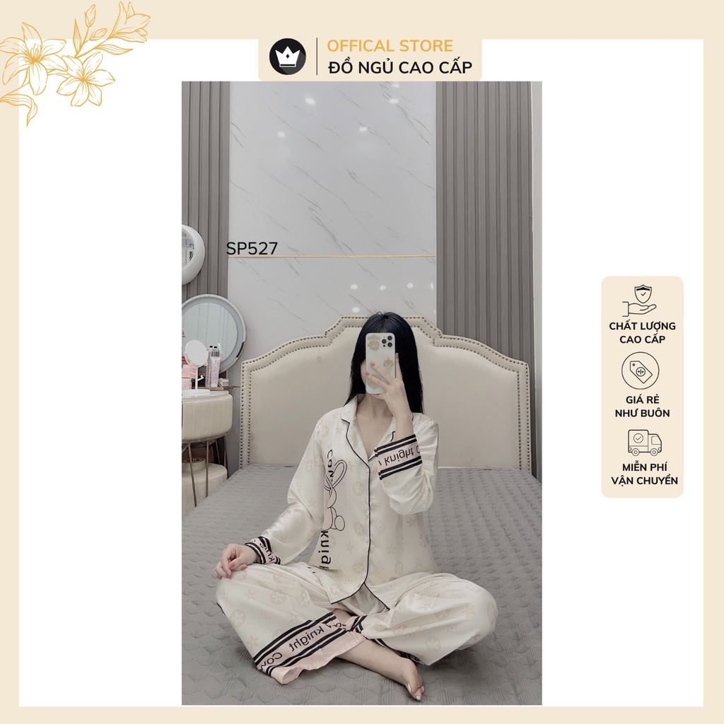 Bộ đồ ngủ lụa Thỏ họa tiết Cao Cấp -Vài lụa cao cấp thiết kế trẻ trung,chất liệu mát lịm | BigBuy360 - bigbuy360.vn