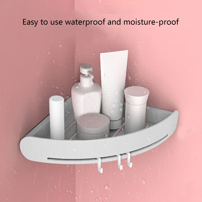 Kệ Đựng Đồ Dùng Gắn Góc Tường Siêu Dính Chống Thấm Nước Tiện Dụng Cho Nhà Tắm