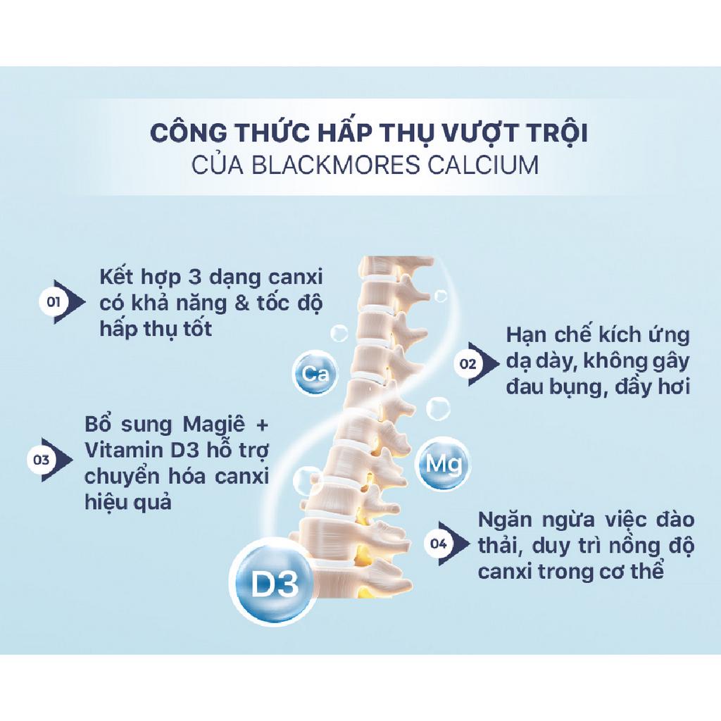 Viên uống Magie Blackmores Total Calcium Magnesium + D3, 200 Tablets nhập khẩu Úc - Gymstore