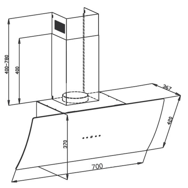 Máy hút mùi kính vát Canzy CZ 087D (Cảm ứng siêu nhạy, Máy êm, Hút cực mạnh 1400m3/h, BH 3 Năm)