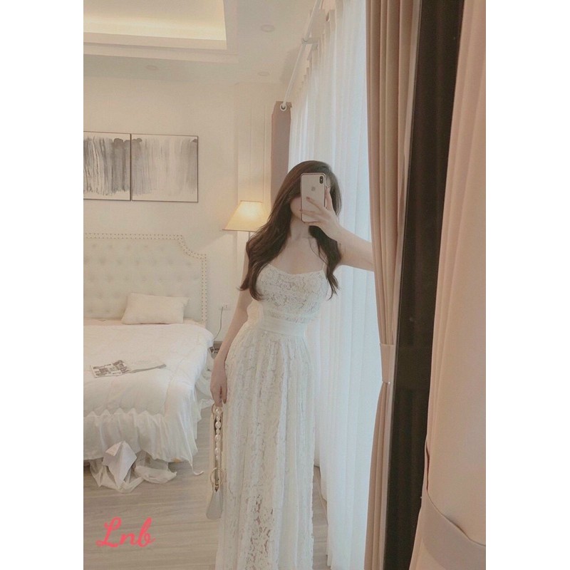 Váy ren 2 dây thiết kế