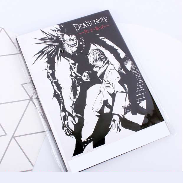 Sổ tay bìa da in họa tiết anime death note kèm bút và dây chuyền (có bán lẻ)