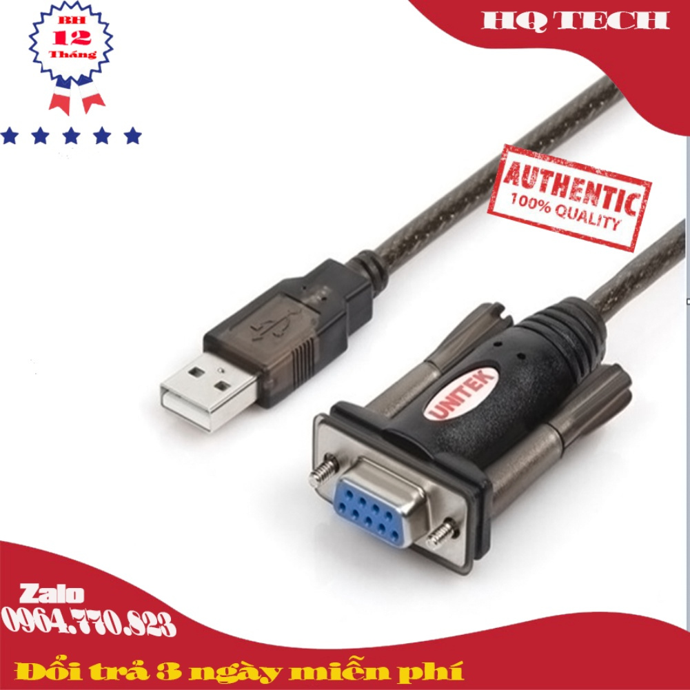 Dây USB to COM RS232 (đầu RS232 âm) Chính hãng Unitek Y105D