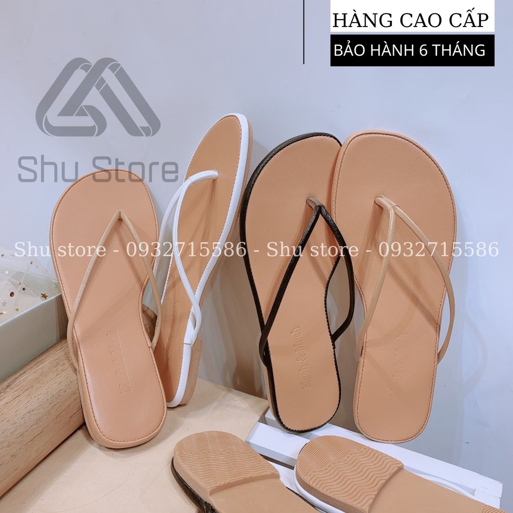 DÉP NỮ SHUSTORE - DÉP XỎ NGÓN NỮ THỜI TRANG QUAI MẢNH ĐẾ VIỀN TRẮNG FULLBOX