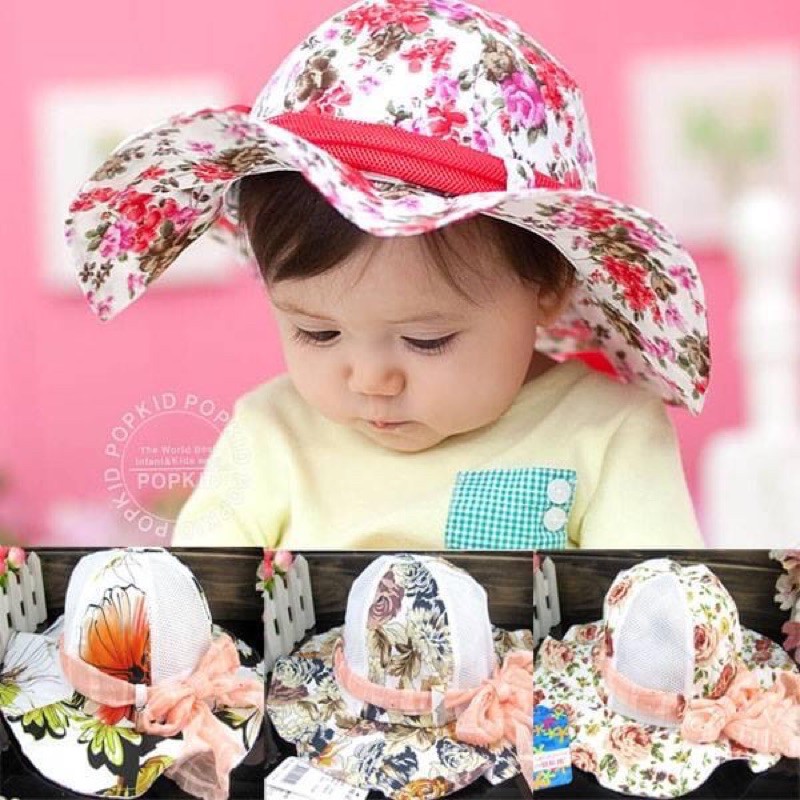 Nón Vành Vải Mềm Cho Bé Gái Size 0-12M/12-24M/2-6 Tuổi