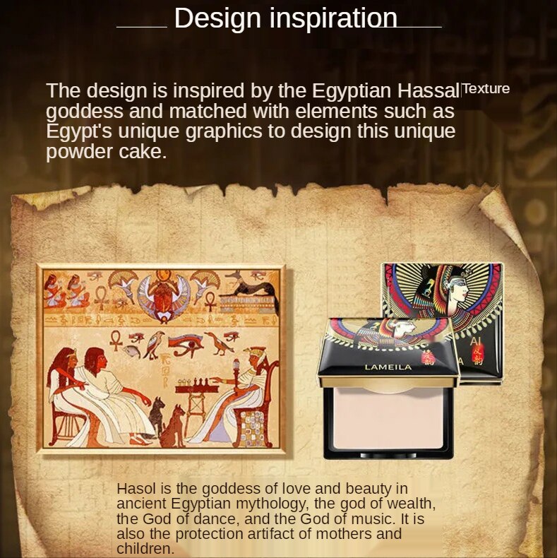 Phấn phủ che khuyết điểm kiềm dầu làm sáng da chống nước phong cách Ai Cập