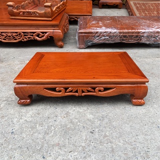 Bàn osin lọng trúc gỗ Hương, Bàn trà,chân Loa, Đế kê đồ trang trí cao 11,5cm