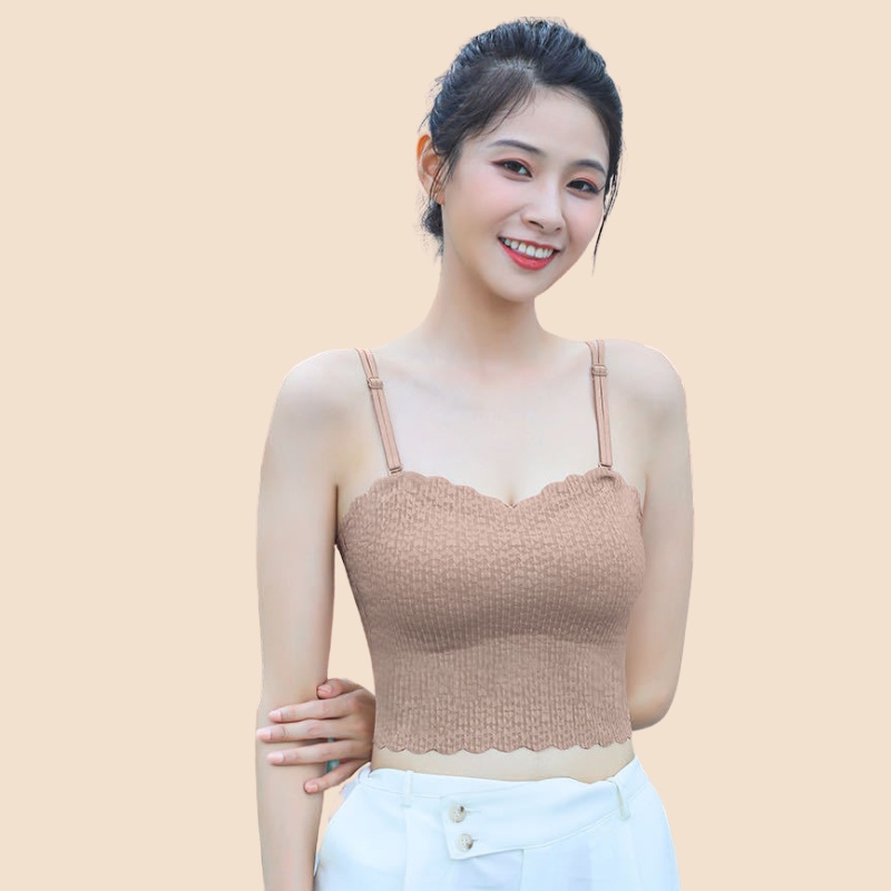 Áo bra 2 dây EvaBra gân tâm cup ngang đệm mút mỏng vải mềm thoải mái dây vai có thê tháo rời - 2212