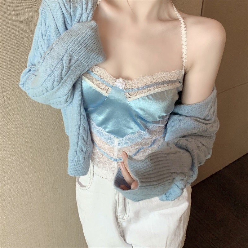 [Hàng order] Áo 2 dây phối ren áo yếm mặc trong sexy áo nữ A662