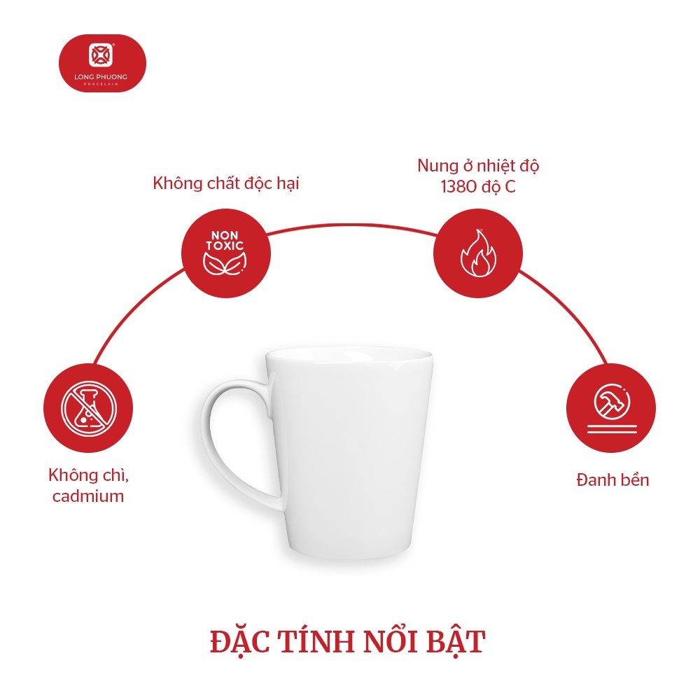 Ca LPV sứ Long Phương nhiều kích cỡ dùng uống nước văn phòng