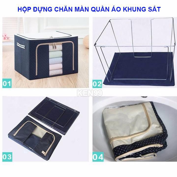 Túi Đựng Chăn Màn, Quần Áo Khung Thép Gấp Gọn