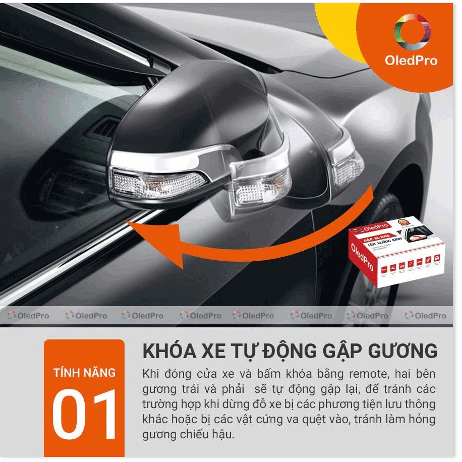 Bộ gập gương lên kính cho xe Toyota Altis 2017-2020 chính hãng OLEDPRO - Tặng 1xCam Lùi Siêu Nét ,1x vorcher của shop -