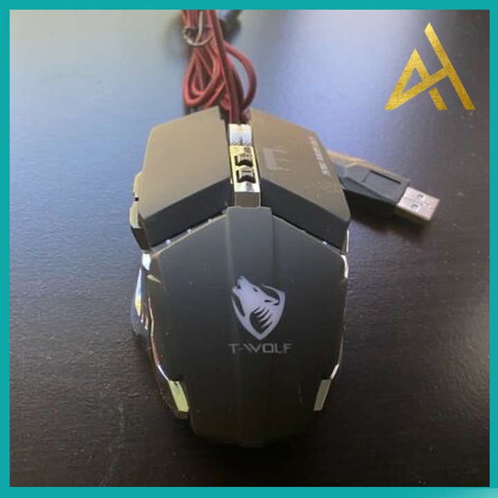 Chuột Máy Vi Tính Laptop Mouse Chơi Game T-WOLF V7 Đèn LED - Chuột Gaming Có Dây Chuyên Game