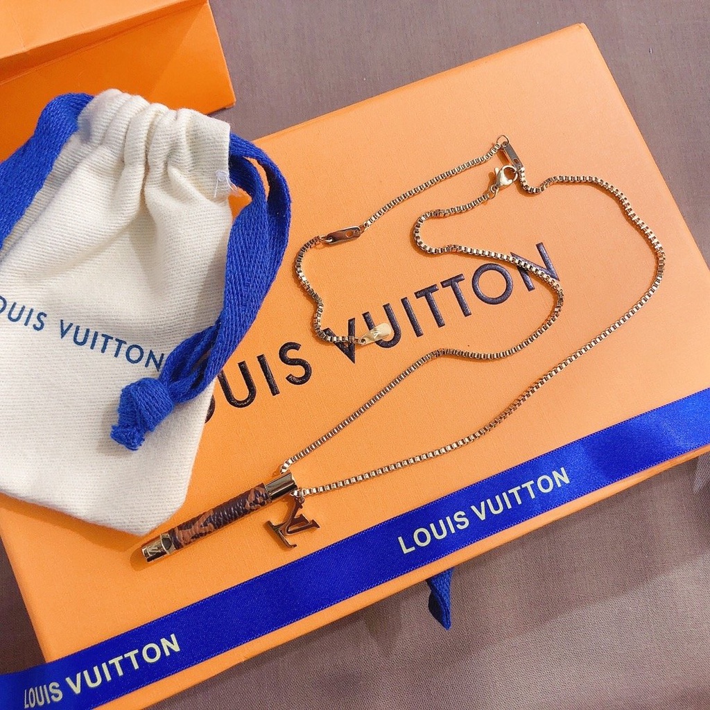 LOUIS VUITTON Vòng cổ Thép Titan Họa Tiết Lv Sang Trọng Cho Nam Nữ