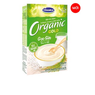 Bột ăn dặm organic gold gạo sữa - hộp giấy 200g date 10/2021