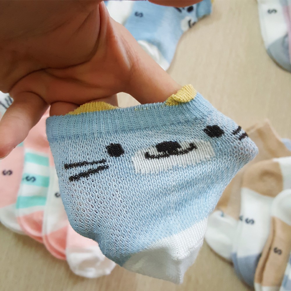 Tất lưới sơ sinh Kid's Sock thêu hình dễ thương cho bé từ 0 đến 2 tuổi
