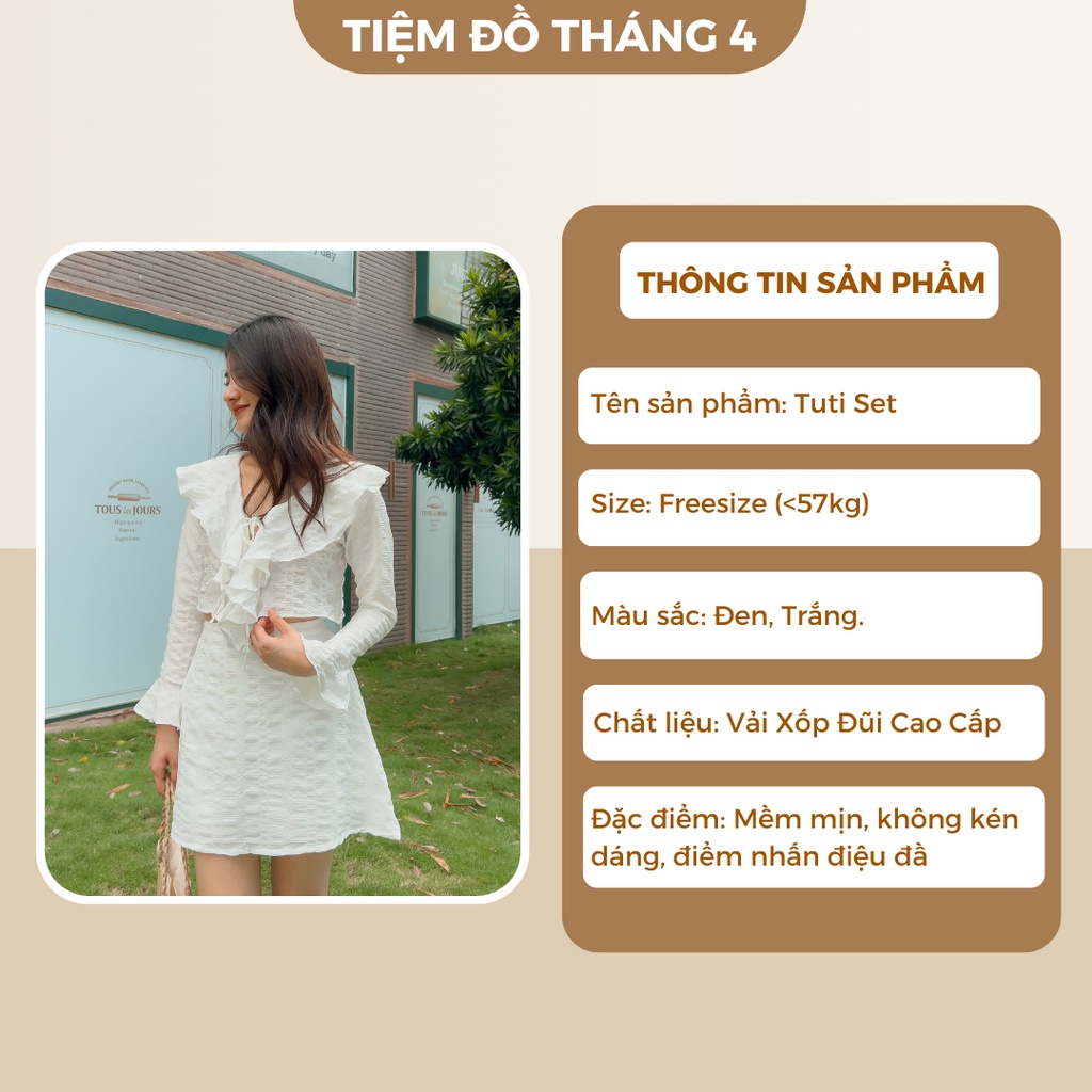 Set Đồ Nữ Chất Đũi Xốp Lên Dáng Sang Chảnh TIỆM ĐỒ THÁNG 4 TUTI SET