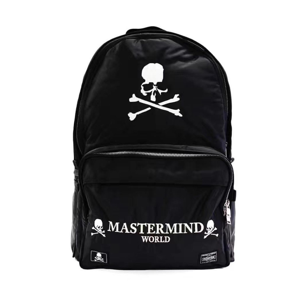 Balo Mastermind World logo embroidery black backpack