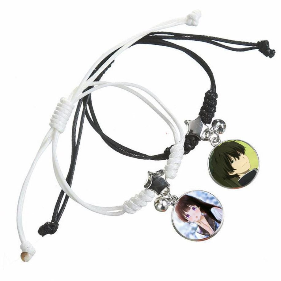 Vòng tay đôi IN HÌNH KEM ĐÁ HYOUKA Oreki Houtarou Chitanda Eru anime chibi xinh xắn quà tặng độc đáo