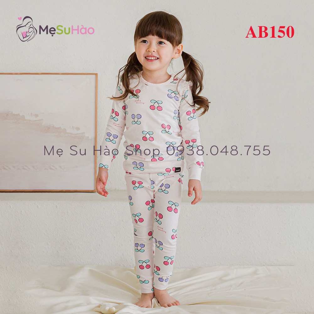 Bộ dài tay ngủ mẫu Cherry Vai Bèo hãng Cordii mã AB150 rất dễ thương