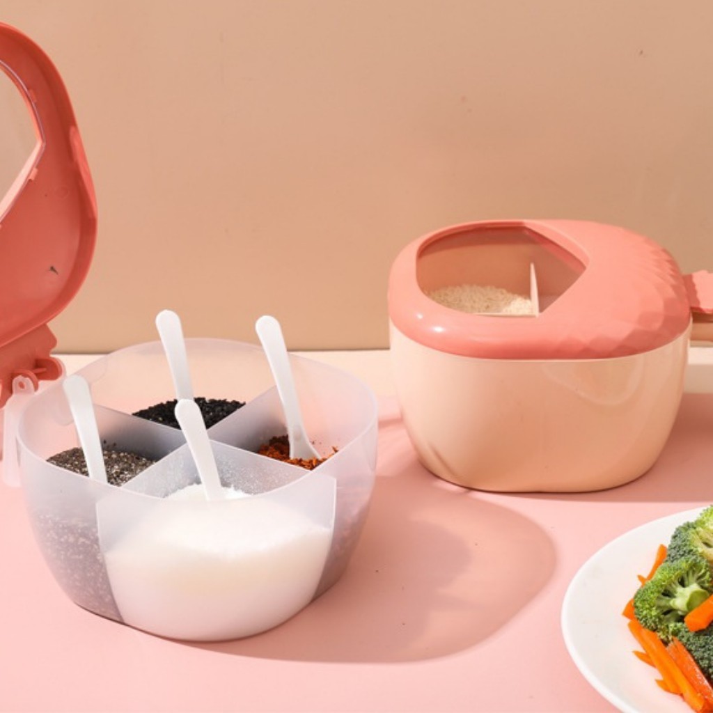 {HÀNG MỚI VỀ}❤️Hộp nhựa đựng gia vị 4 ngăn hình trái thơm siêu cute cao cấp tiện ích đồ dùng nhà bếp❤️