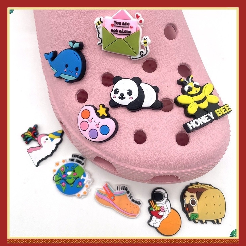 Phụ Kiện Trang Trí Giày Hình Chú Voi/Hoa/Kỳ Lân Nhiều Màu Sắc Thời Trang