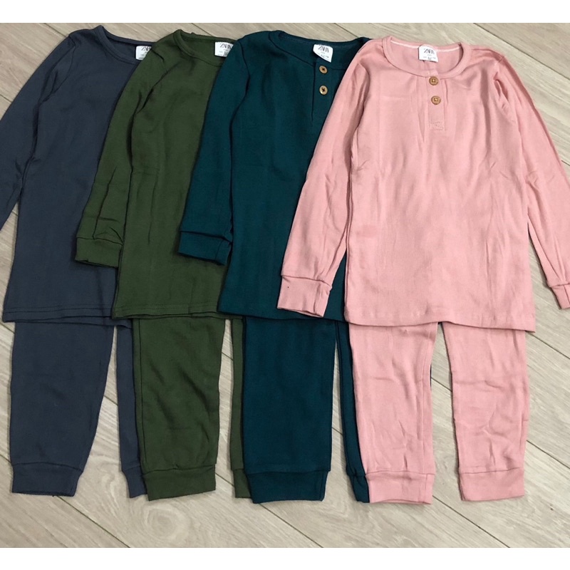 Bộ cotton len tăm trơn Zara size đại 6-14Y (18-50kg)