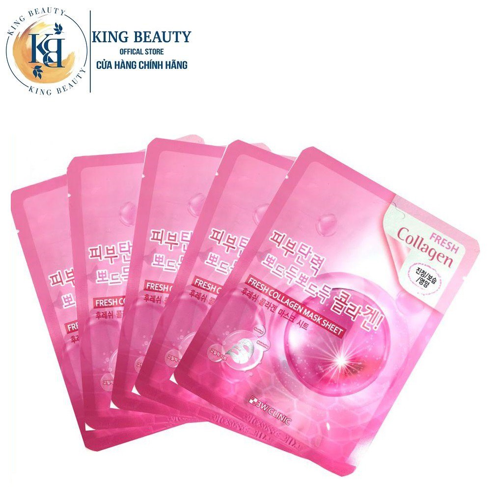 Combo 5 Mặt nạ Dưỡng Da Collagen 3W Clinic Fresh Mask Sheet 23ml x 5