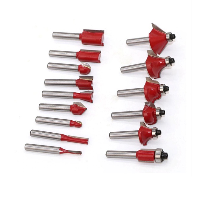 Bộ mũi phay gỗ, doa gỗ, đánh cạnh 15 mũi cốt 12.7mm