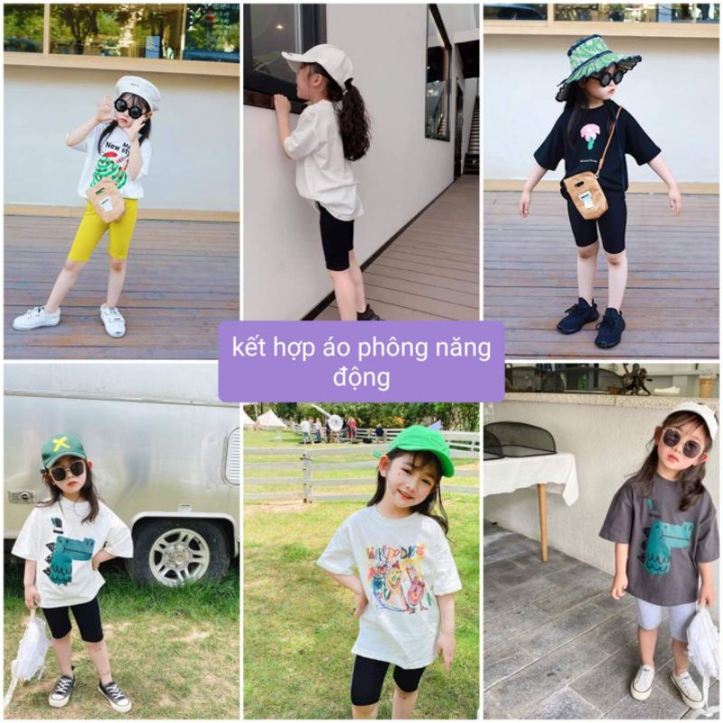 Quần legging thun cotton co giãn mềm mịn nhiều màu dễ thương cho bé