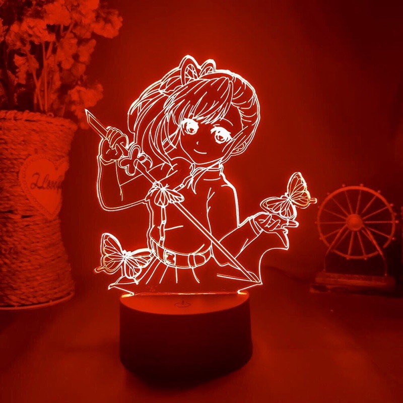 Đèn Ngủ Led Anime Demon Slayer Tsuyuri Kanawo Figure Agatsa Zenitsu Quà tặng remote điều khiển