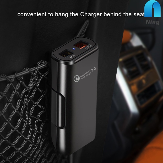 Tẩu Sạc Nhanh Usb Qc 3.0 Hai Cổng Chữ U Có Đèn Led Báo Hiệu Thông Minh Cho Xe Hơi