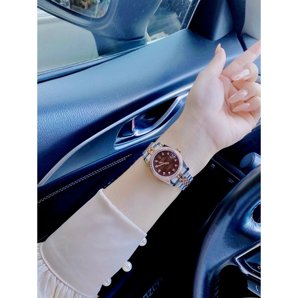 Đồng hồ nữ chính hãng, đồng hồ đeo tay nữ ROLEX full box, viền xoàn đẹp cao cấp, siêu sang chảnh, cực kỳ thời trang