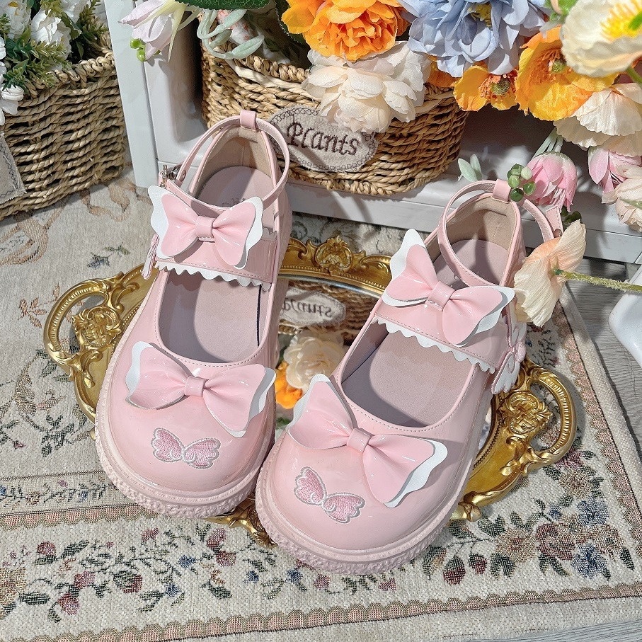 Giày Mary Jane Da Thật Đế Xuồng Phong Cách Lolita Jk Dễ Phối Đồ Cho Nữ