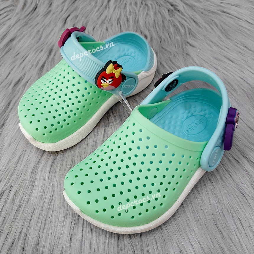 (Chính hãng) Dép sục crocs literide bé gái tặng kèm 4 jibbitz, dép cross trẻ em chính hãng (bảng màu 2) - Crocs house