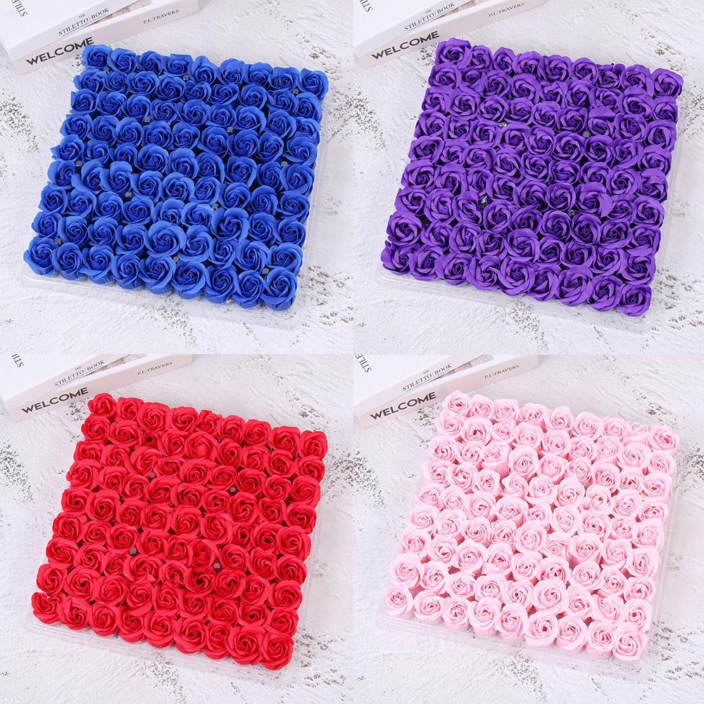 KUNHEV Set 81 Bông Hoa Hồng Sáp Lãng Mạn Trang Trí Tiệc Cưới / Valentine