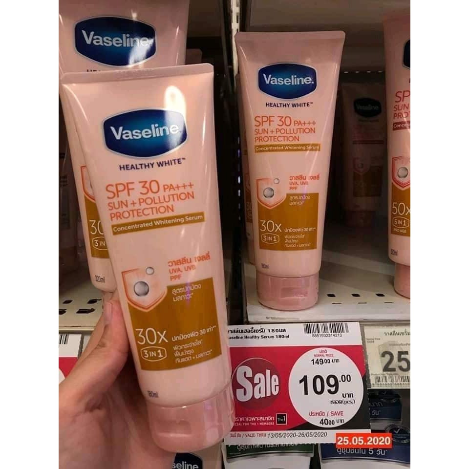 DƯỠNG THỂ VASELINE HEALTHY WHITE SPF30 POLLUTION PROTECTION 30X 320ML CHÍNH HÃNG - 6360