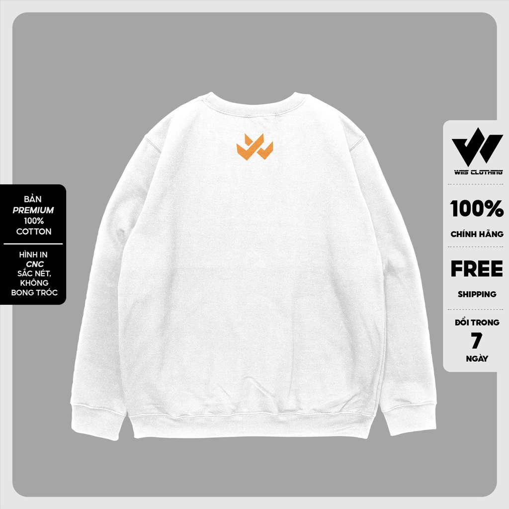 Áo sweater form rộng WIIS unisex SOLITARY oversize tay dài thời trang nam nữ ulzzang