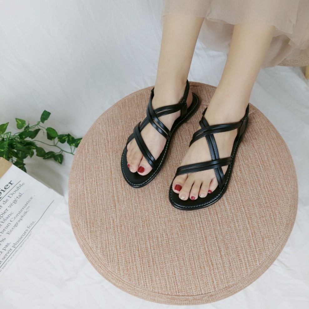 Giày sandal nữ đi học - FreeShip - Giày sandal nữ đi học quai hậu, đế nhựa PU mang đi làm đi học đi chơi [Hoàn Xu]