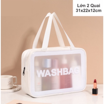 Túi Đựng Mỹ Phẩm WASHBAG Chống Nước Da Pu Nhựa PVC Trong Suốt