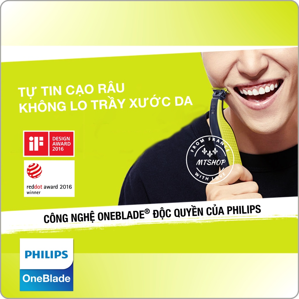 [Nội địa Pháp] Lưỡi dao thay thế cho máy cạo râu Philips Oneblade