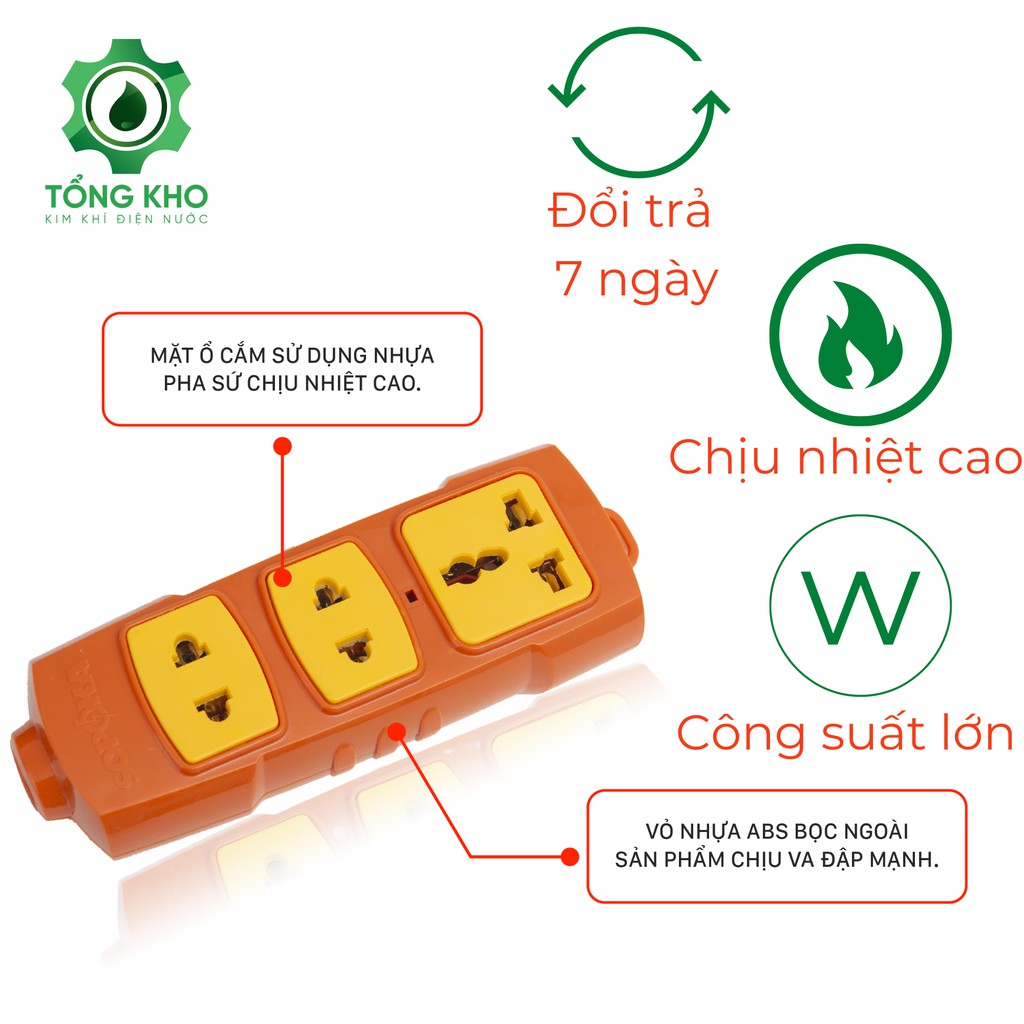 Ổ cắm điện Sopoka 4S công suất 3000W chịu tải tốt - Tổng kho kim khí điện nước