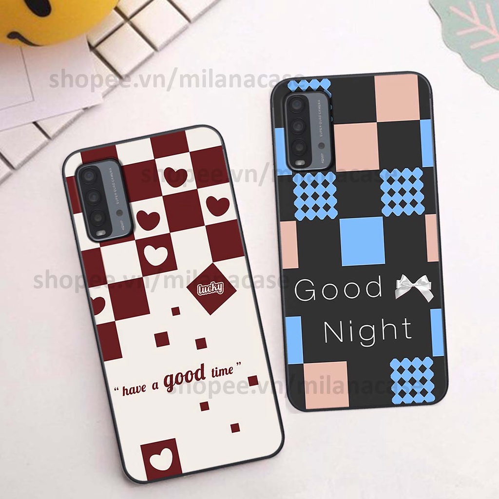 Ốp Xiaomi Redmi 9T caro họa tiết nhiều màu sắc siêu đẹp thời trang cá tính