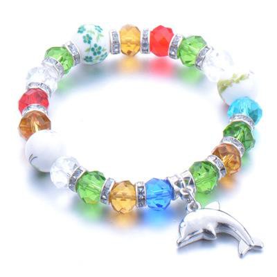 Vòng đeo tay nhiều màu đa phong cách mặt dây chuyền cá heo dễ thương VT01